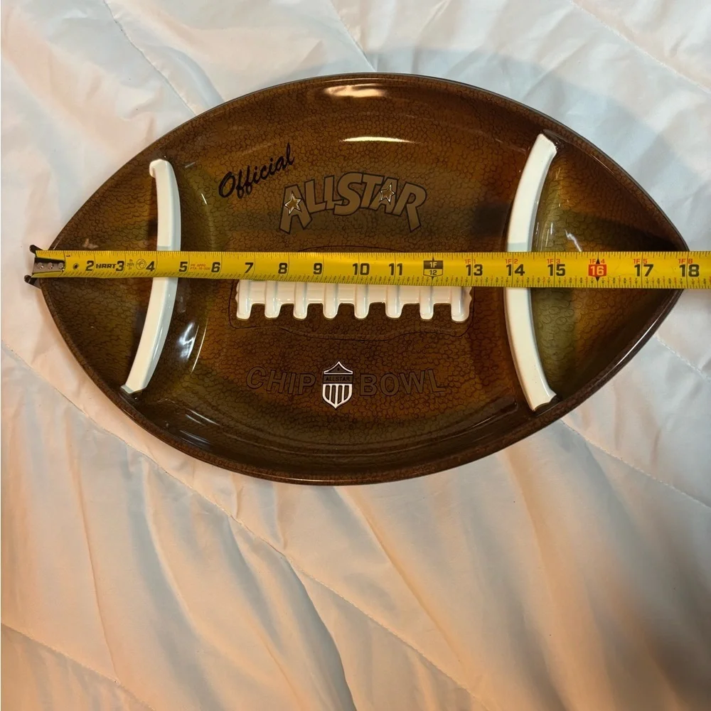 Vintage 1988 Official AllStar Sectioned Chip Bowl Dip Football Super Bowl Party